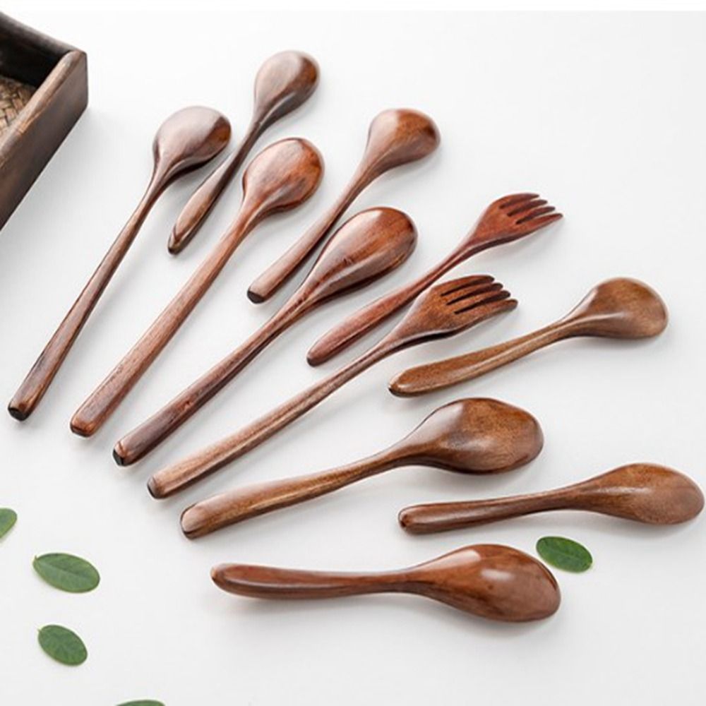 Kitchen Appliances Combo - Cucchiaio in legno naturale forchetta cena