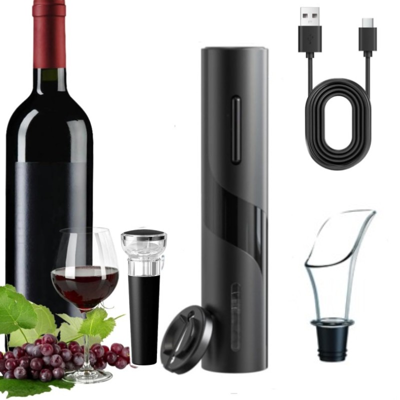 Wine Opener Electric - Cavatappi automatico elettrico multifunzione ricaricabile Set